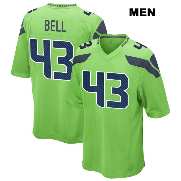 Levi Bell Stitched Seattle Seahawks Mens Number 43 Alternate Green Game Football Jersey