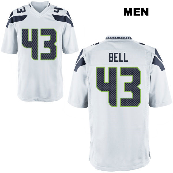 Levi Bell Stitched Seattle Seahawks Away Mens Number 43 White Game Football Jersey