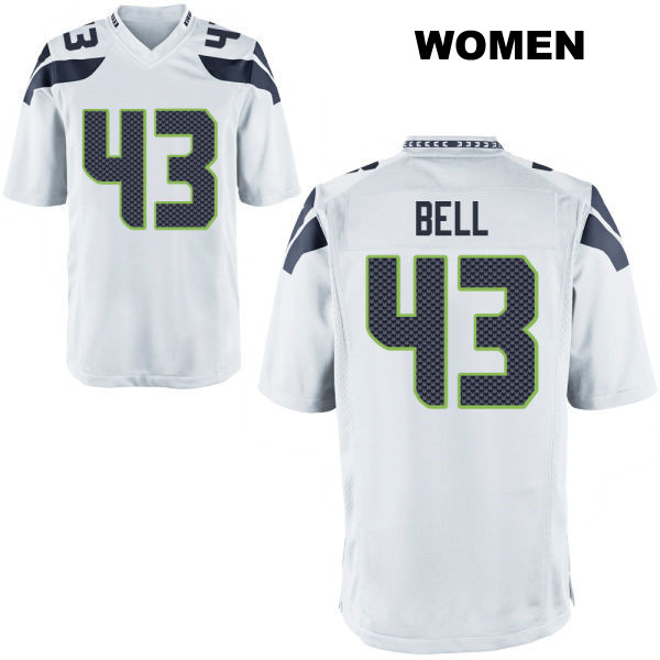 Levi Bell Seattle Seahawks Womens Stitched Number 43 Away White Game Football Jersey