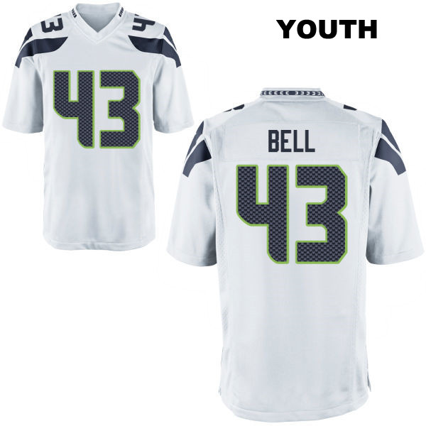 Levi Bell Seattle Seahawks Stitched Youth Number 43 Away White Game Football Jersey