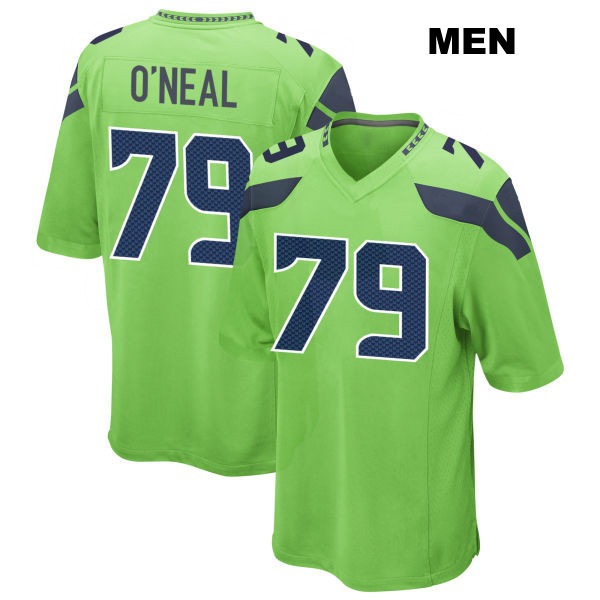 Raiqwon O'Neal Seattle Seahawks Mens Stitched Alternate Number 79 Green Game Football Jersey