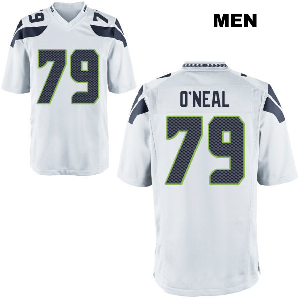Raiqwon O'Neal Stitched Seattle Seahawks Mens Away Number 79 White Game Football Jersey