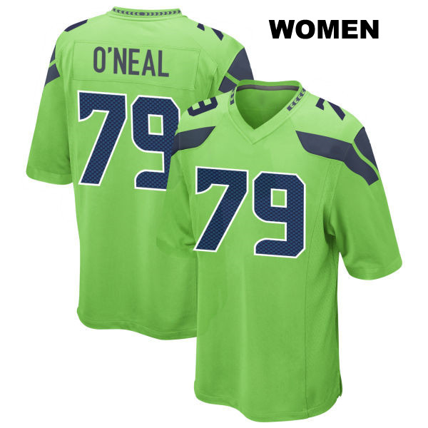 Raiqwon O'Neal Alternate Seattle Seahawks Womens Number 79 Stitched Green Game Football Jersey