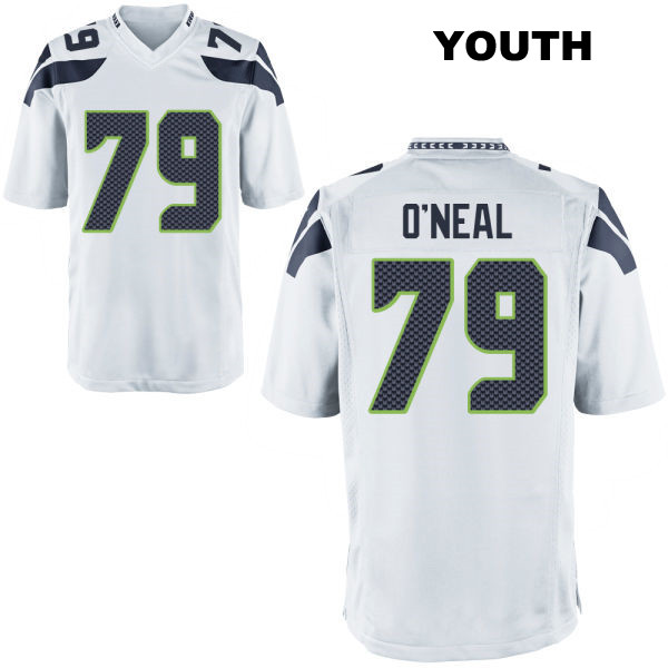Stitched Raiqwon O'Neal Seattle Seahawks Youth Away Number 79 White Game Football Jersey