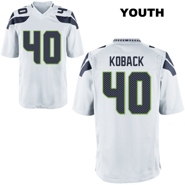 Bryant Koback Seattle Seahawks Youth Away Number 40 Stitched White Game Football Jersey