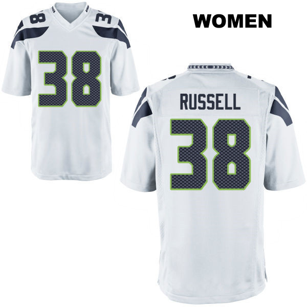 Away Brady Russell Stitched Seattle Seahawks Womens Number 38 White Game Football Jersey