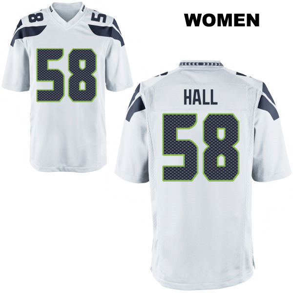Derick Hall Seattle Seahawks Womens Away Number 58 Stitched White Game Football Jersey