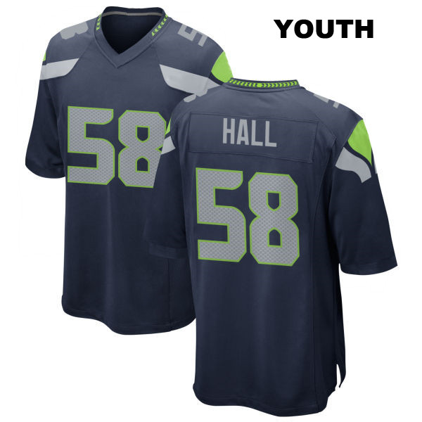 Derick Hall Seattle Seahawks Youth Stitched Number 58 Home Navy Game Football Jersey