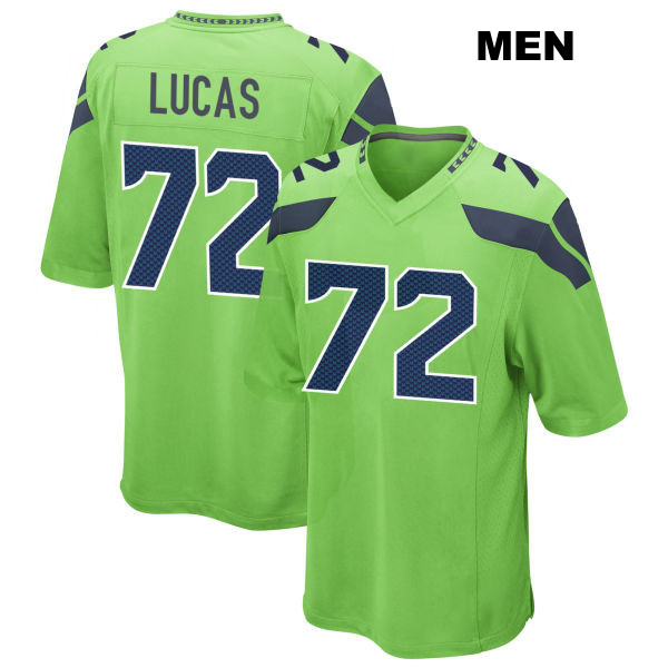 Stitched Abraham Lucas Seattle Seahawks Mens Alternate Number 72 Green Game Football Jersey