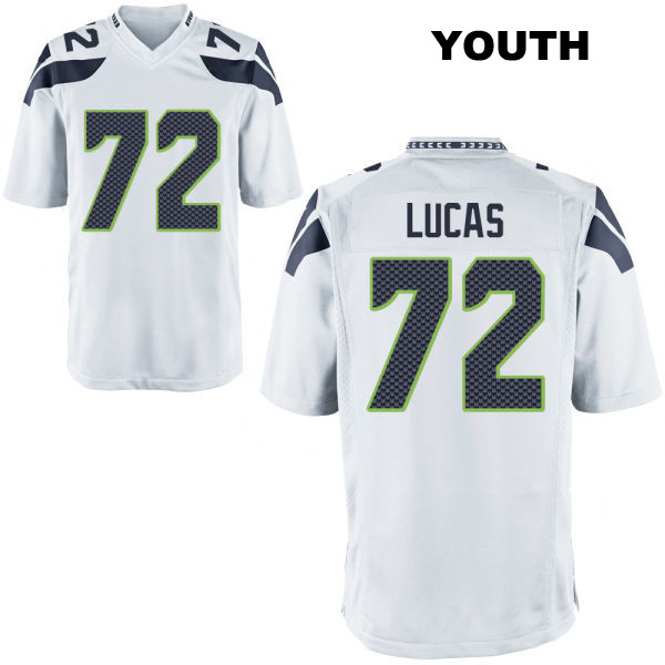 Abraham Lucas Seattle Seahawks Stitched Youth Number 72 Away White Game Football Jersey