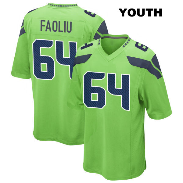 Austin Faoliu Seattle Seahawks Stitched Youth Number 64 Alternate Green Game Football Jersey