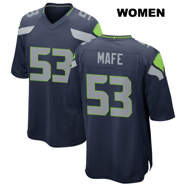 Boye Mafe Stitched Seattle Seahawks Womens Home Number 53 Navy Game Football Jersey