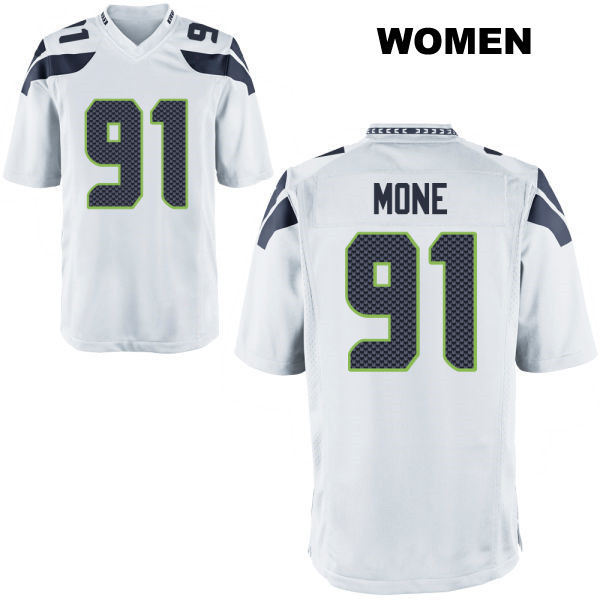 Bryan Mone Seattle Seahawks Stitched Womens Number 91 Away White Game Football Jersey