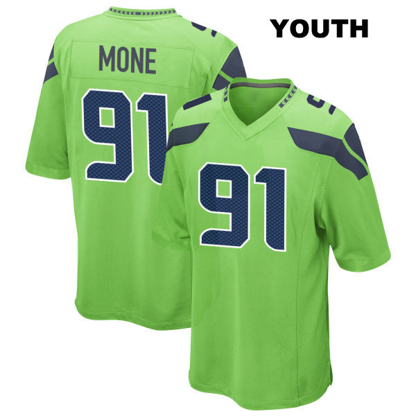 Bryan Mone Alternate Seattle Seahawks Youth Stitched Number 91 Green Game Football Jersey