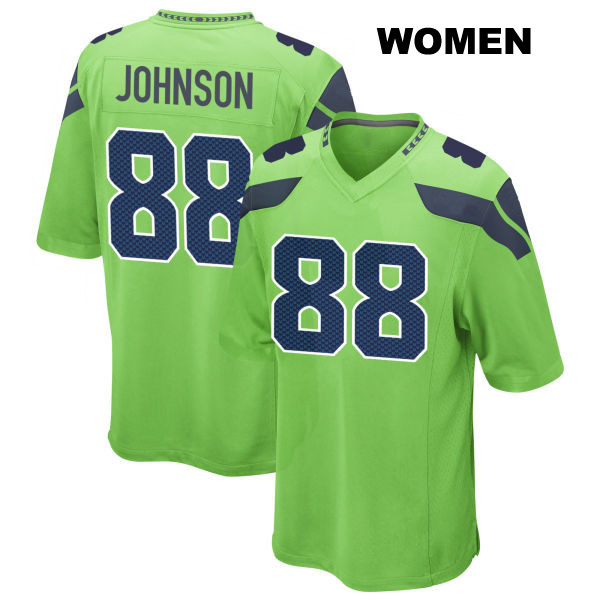 Cade Johnson Stitched Seattle Seahawks Alternate Womens Number 88 Green Game Football Jersey