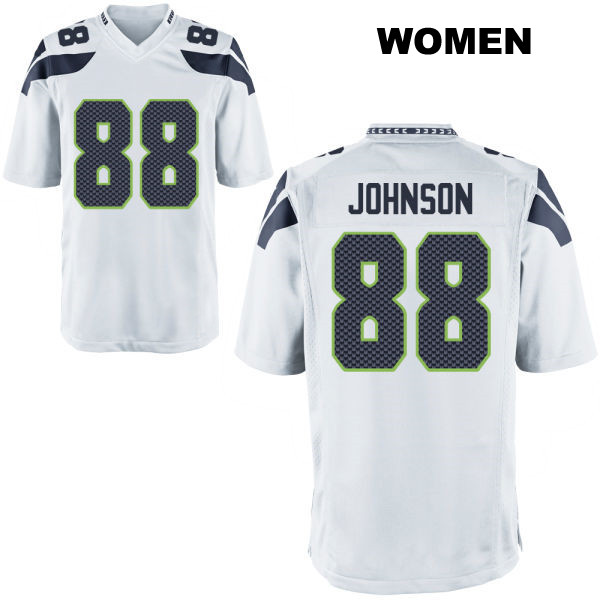 Cade Johnson Stitched Seattle Seahawks Womens Away Number 88 White Game Football Jersey
