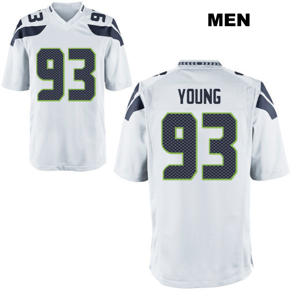 Away Cameron Young Stitched Seattle Seahawks Mens Number 93 White Game Football Jersey