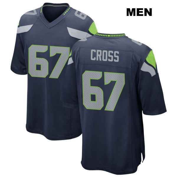 Charles Cross Home Seattle Seahawks Stitched Mens Number 67 Navy Game Football Jersey