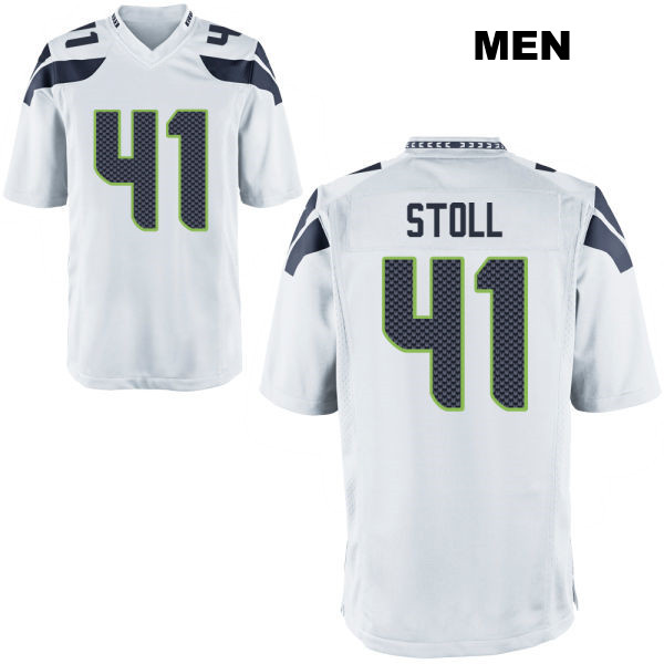 Chris Stoll Stitched Seattle Seahawks Away Mens Number 41 White Game Football Jersey