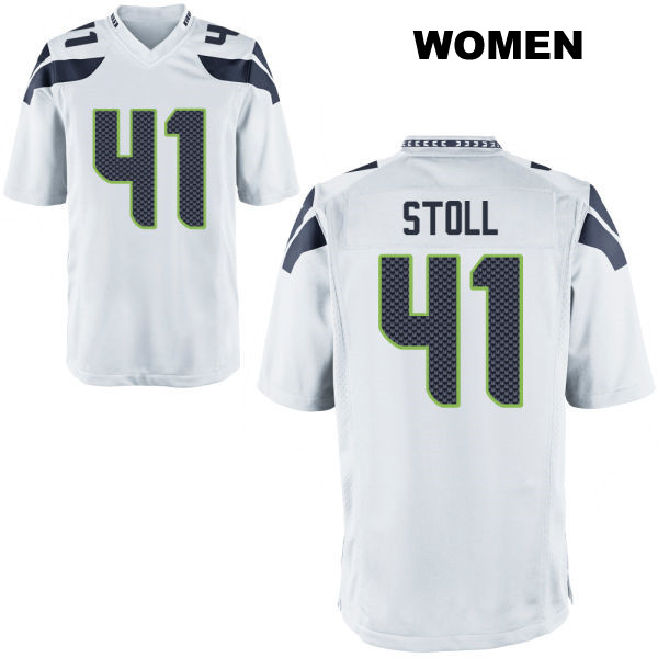 Chris Stoll Seattle Seahawks Womens Away Stitched Number 41 White Game Football Jersey