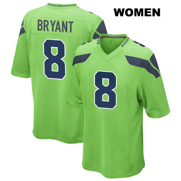 Coby Bryant Seattle Seahawks Stitched Womens Alternate Number 8 Green Game Football Jersey