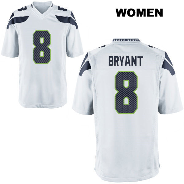 Away Coby Bryant Seattle Seahawks Womens Number 8 Stitched White Game Football Jersey