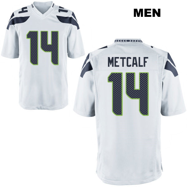 DK Metcalf Seattle Seahawks Stitched Mens Away Number 14 White Game Football Jersey