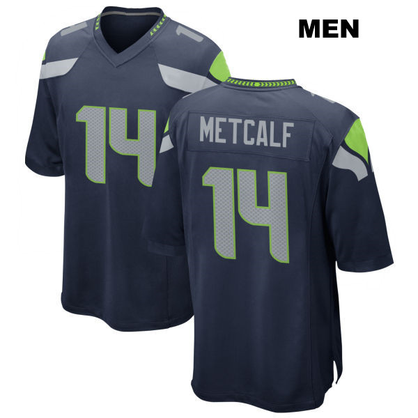 DK Metcalf Stitched Home Seattle Seahawks Mens Number 14 Navy Game Football Jersey