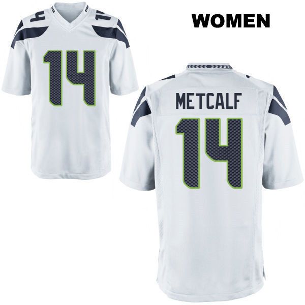 DK Metcalf Seattle Seahawks Womens Away Number 14 Stitched White Game Football Jersey