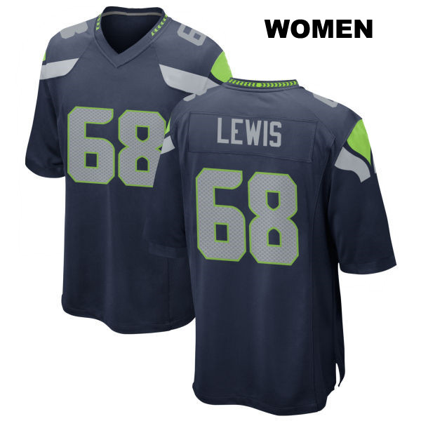 Damien Lewis Seattle Seahawks Womens Number 68 Home Stitched Navy Game Football Jersey