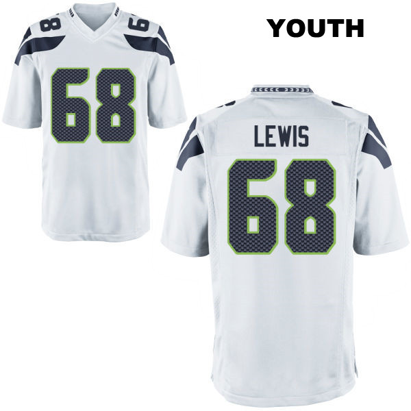 Away Damien Lewis Seattle Seahawks Youth Stitched Number 68 White Game Football Jersey