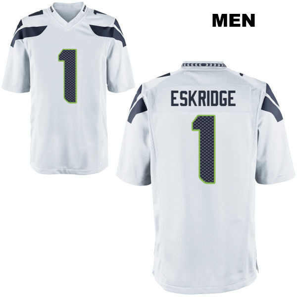 Dee Eskridge Away Seattle Seahawks Mens Stitched Number 1 White Game Football Jersey