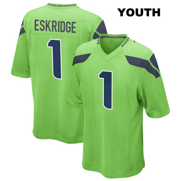 Stitched Dee Eskridge Seattle Seahawks Youth Number 1 Alternate Green Game Football Jersey