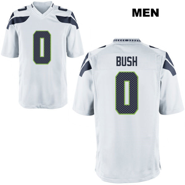 Stitched Devin Bush Seattle Seahawks Mens Away Number 0 White Game Football Jersey