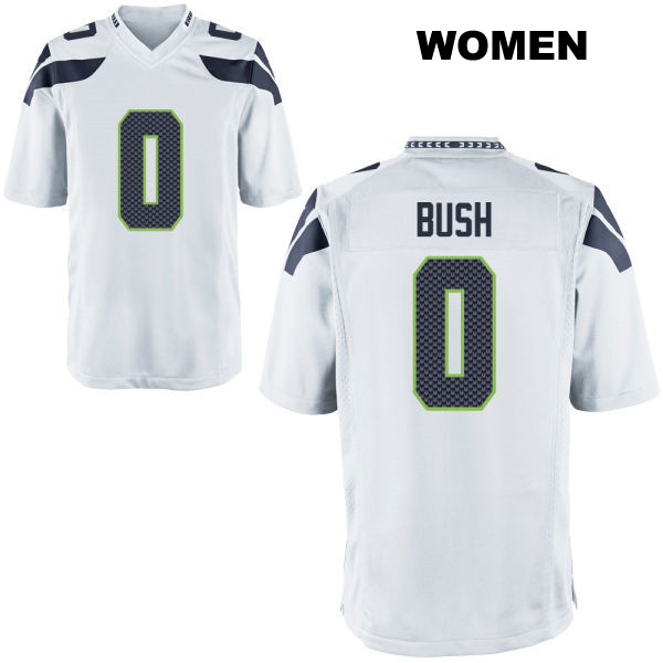 Stitched Devin Bush Seattle Seahawks Away Womens Number 0 White Game Football Jersey