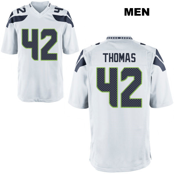 Drake Thomas Stitched Seattle Seahawks Mens Number 42 Away White Game Football Jersey