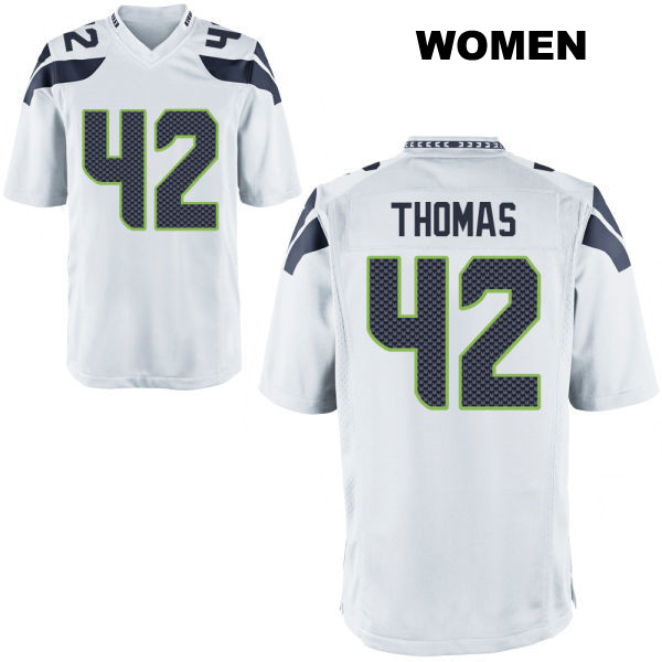 Drake Thomas Seattle Seahawks Stitched Womens Away Number 42 White Game Football Jersey