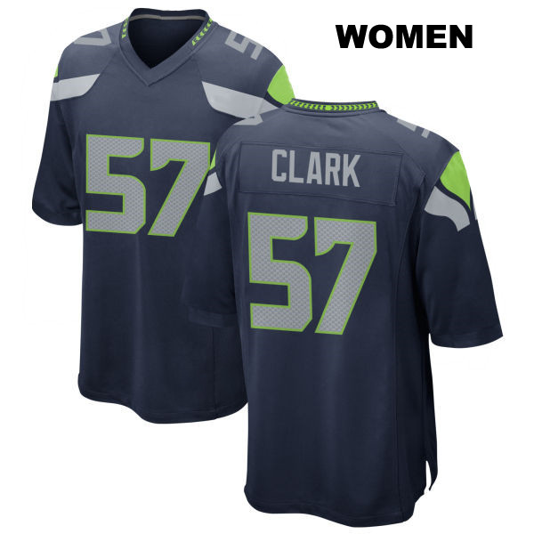 Stitched Frank Clark Home Seattle Seahawks Womens Number 57 Navy Game Football Jersey