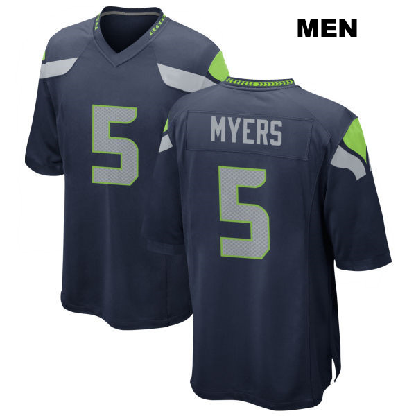 Jason Myers Seattle Seahawks Stitched Mens Home Number 5 Navy Game Football Jersey