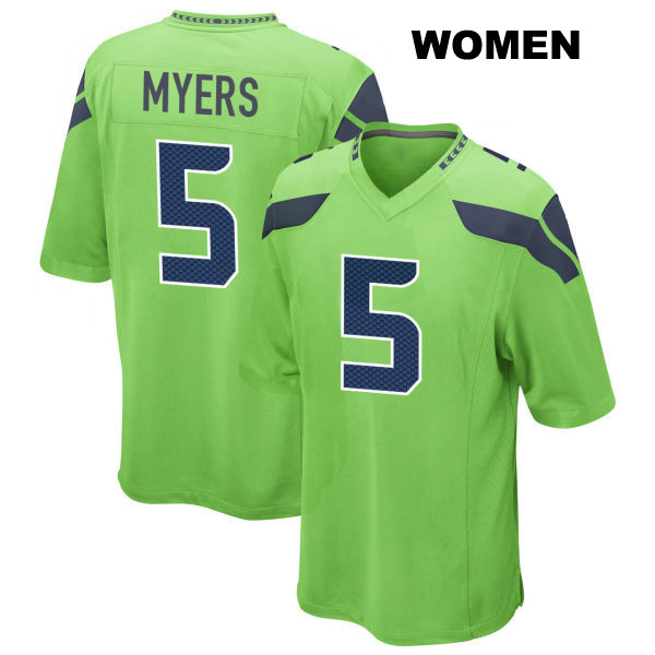Jason Myers Seattle Seahawks Womens Alternate Number 5 Stitched Green Game Football Jersey