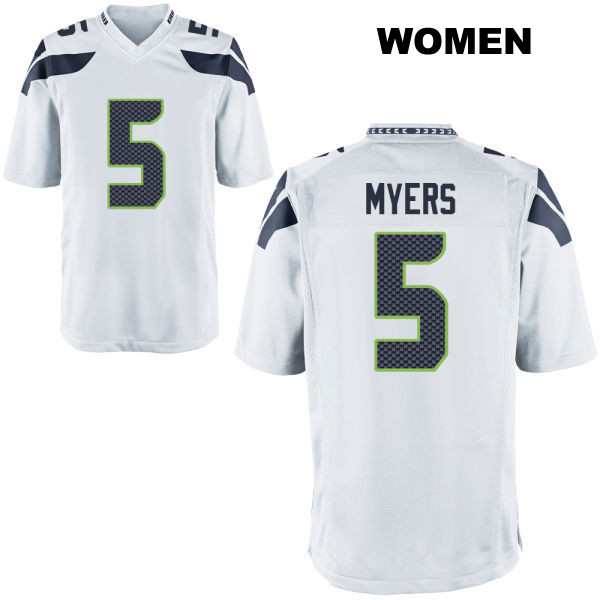 Jason Myers Seattle Seahawks Away Womens Stitched Number 5 White Game Football Jersey