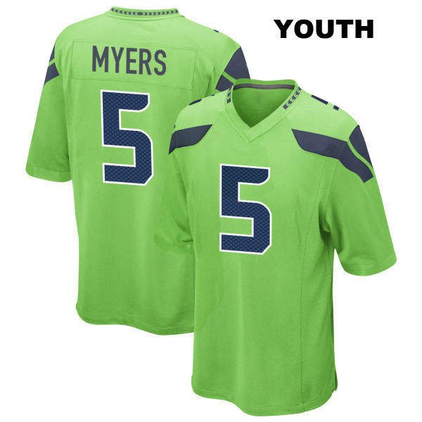 Alternate Jason Myers Stitched Seattle Seahawks Youth Number 5 Green Game Football Jersey