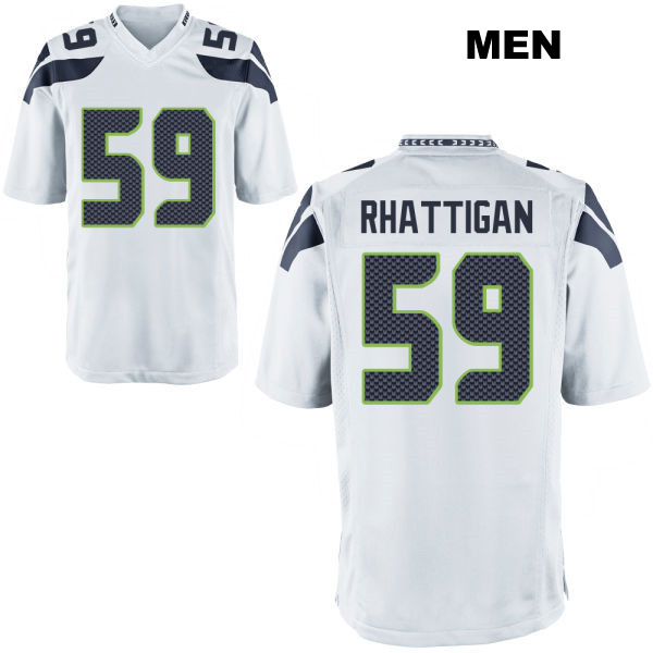 Away Jon Rhattigan Seattle Seahawks Mens Number 59 Stitched White Game Football Jersey