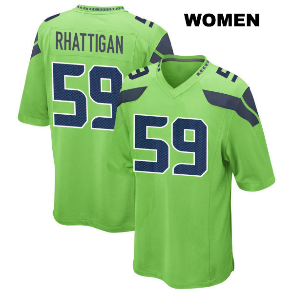 Jon Rhattigan Alternate Seattle Seahawks Womens Number 59 Stitched Green Game Football Jersey