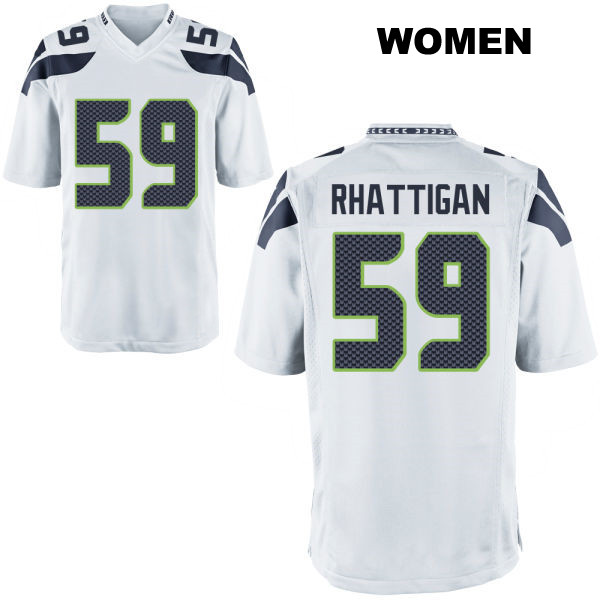 Stitched Jon Rhattigan Seattle Seahawks Away Womens Number 59 White Game Football Jersey