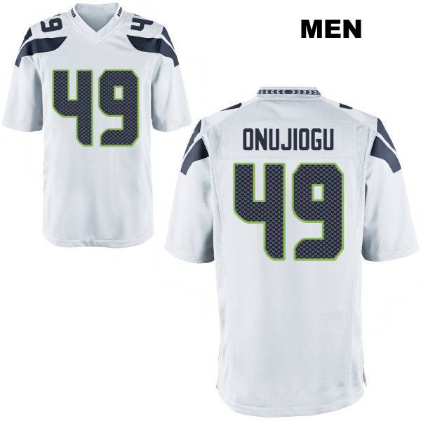 Joshua Onujiogu Seattle Seahawks Away Mens Stitched Number 49 White Game Football Jersey