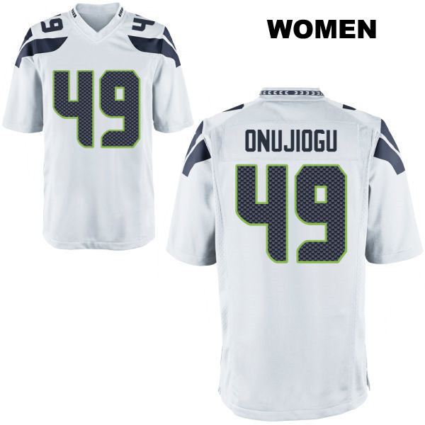 Joshua Onujiogu Seattle Seahawks Womens Number 49 Stitched Away White Game Football Jersey