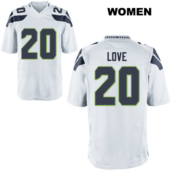 Julian Love Away Seattle Seahawks Womens Number 20 Stitched White Game Football Jersey