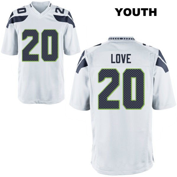 Julian Love Away Seattle Seahawks Youth Number 20 Stitched White Game Football Jersey