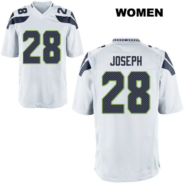 Kelvin Joseph Seattle Seahawks Stitched Womens Away Number 28 White Game Football Jersey